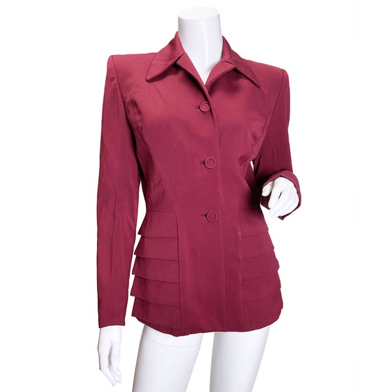 1940s Burgundy Gabardine Blazer