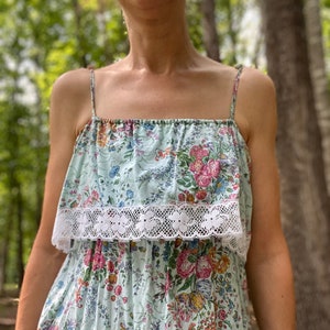 1980s Cotton Floral Print Dress image 5