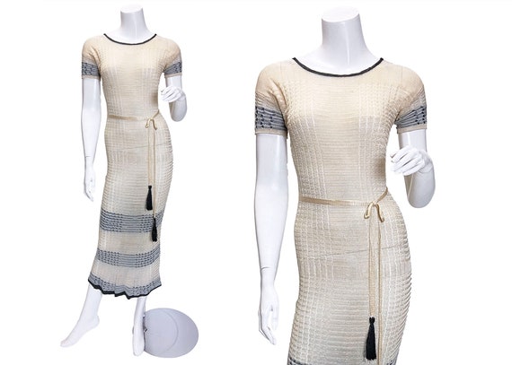 1930s Slinky Rayon Knit Dress