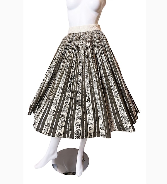 Mexican Hand Painted Skirt with Sequins