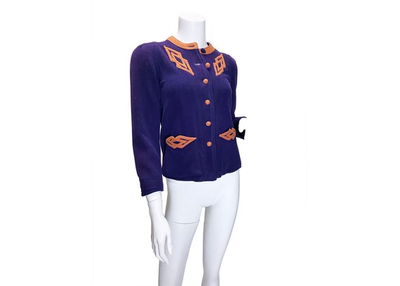 1930s Purple Wool Velour Blazer