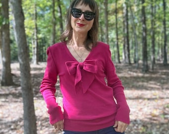 Late 1970s Sonia Rykiel Raspberry Wool Sweater