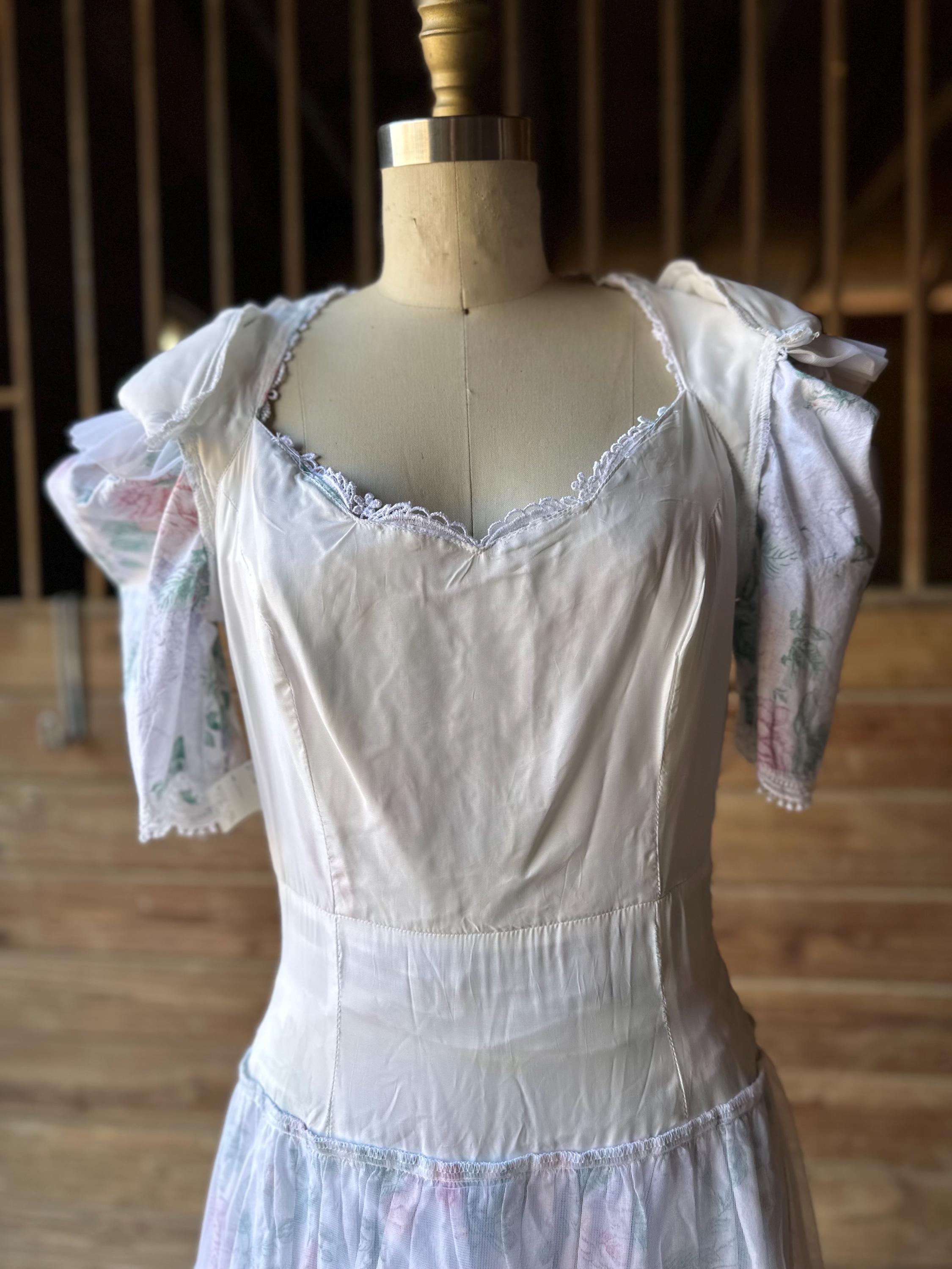 Early 1990s Jessica Mcclintock Bridal Rose Print Cotton Dress - Etsy