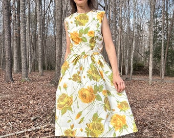 1950s to 60s Floral Print Dress