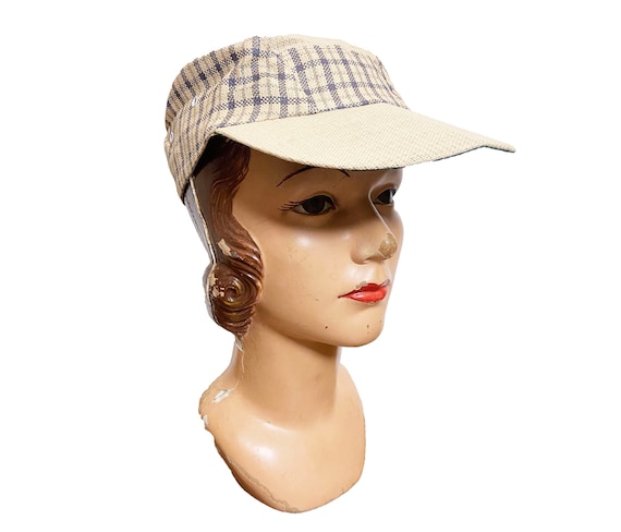 1950s to 60s Plaid Straw Cap Japan