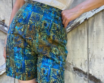 1960s Pantsmaker Batik Print Bermuda Shorts