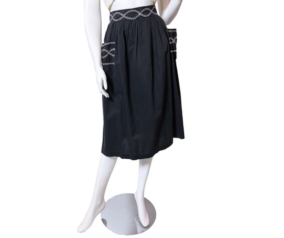 1950s Cotton Skirt Ric Rac Trim