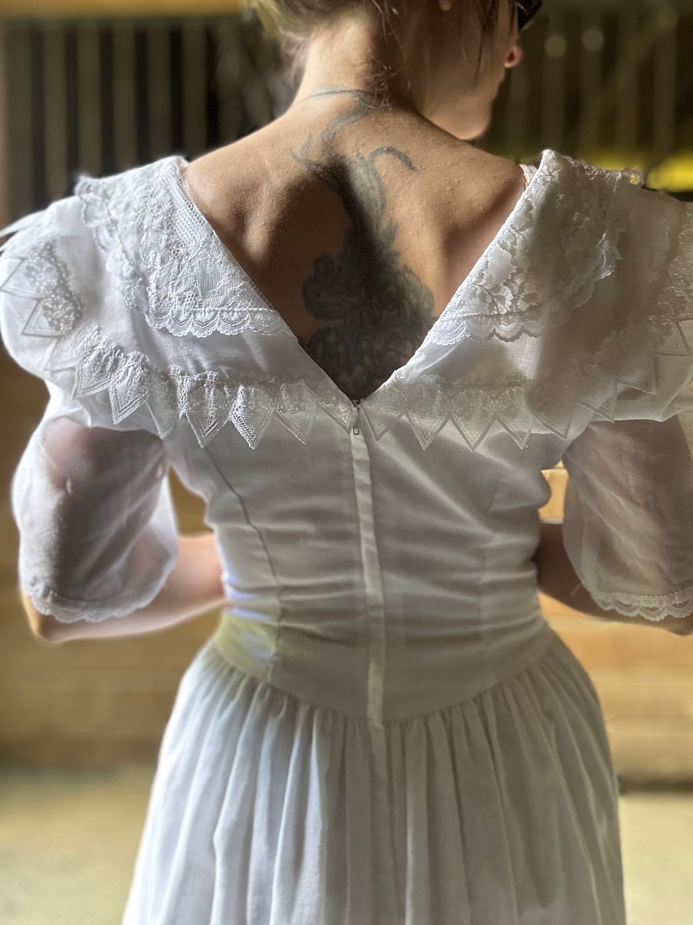 1990s Jessica Mclintock Gunne Sax White Dress - Etsy