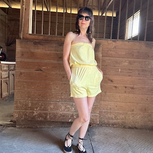 1980s Yellow Terry Romper