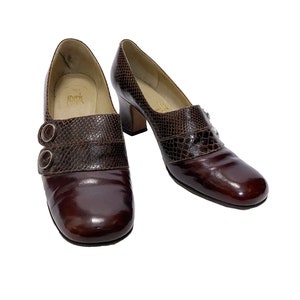 1960-tals Amalfi by Rangoni präglade reptilskor 7.5B