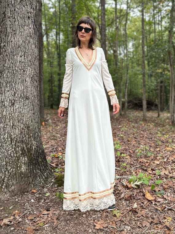 1970s Giorgio Di Sant Angelo Maxi Dress with Shawl - image 5