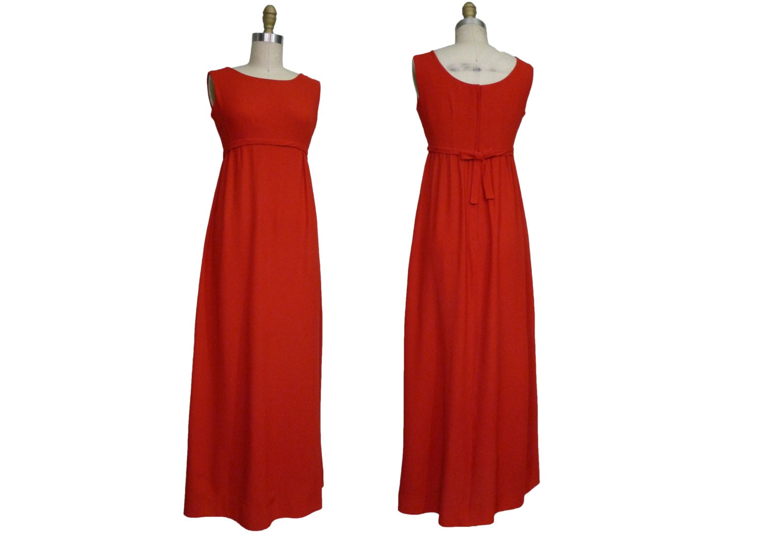 strapless open back dress Sleeveless Linen Dress ACADIA in Aurora red