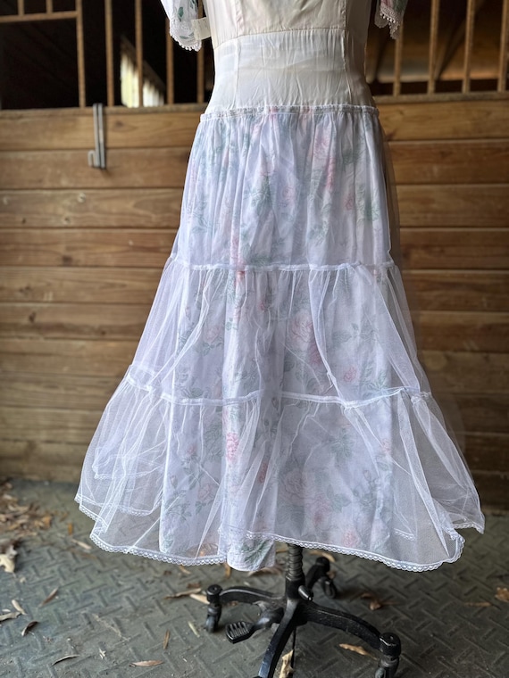 Early 1990s Jessica Mcclintock Bridal Rose Print Cotton Dress - Etsy