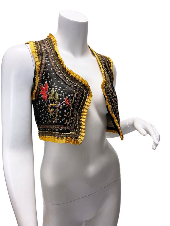 Vintage Silk Folk Costume Vest