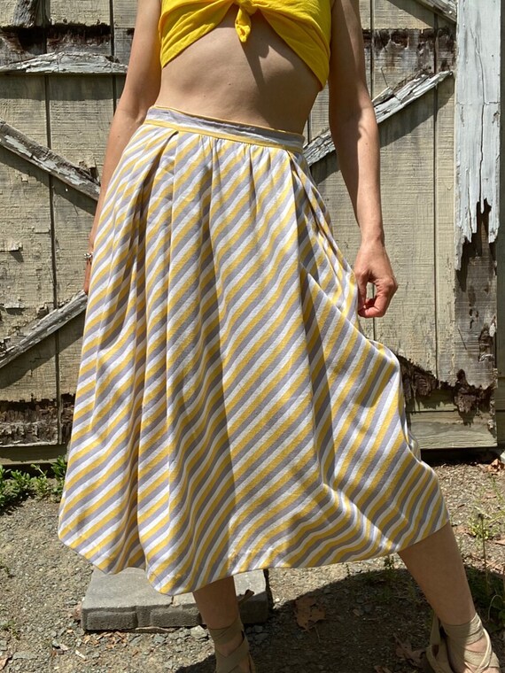 1970s Striped Cotton Jersey Skirt - image 3
