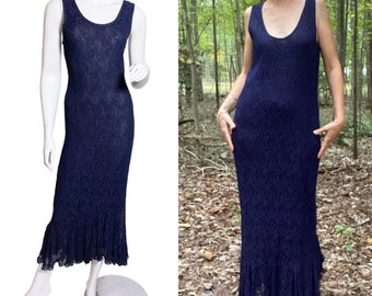 1990s does 30s Navy Blue Lace Dress