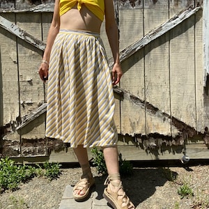 1970s Striped Cotton Jersey Skirt