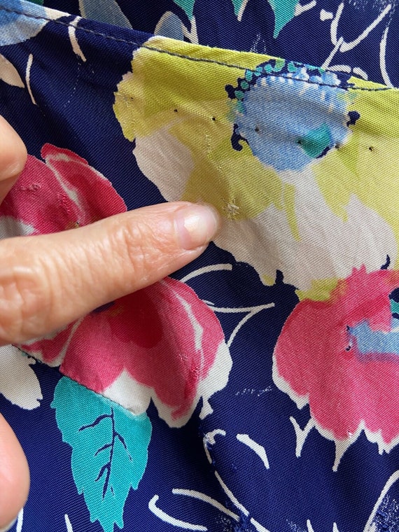 1930s Cold Rayon Floral Sun Dress with Chiffon Ja… - image 6