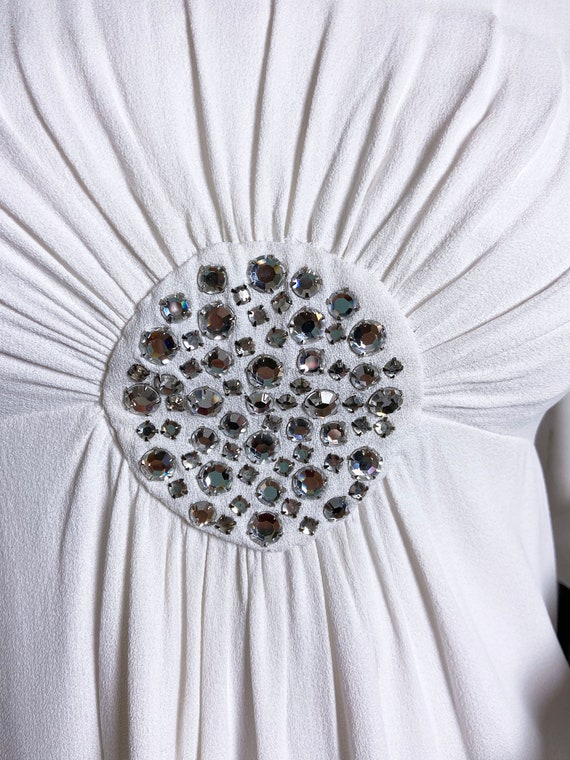 1960s White Rayon Datemaker Formals Dress - image 5