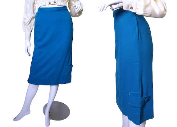 1950s to 60s Lofties by Lawrence Blue Pencil Skirt