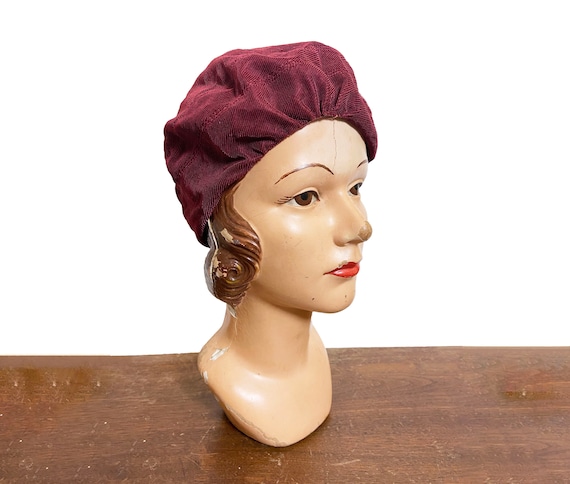 1930s Burgundy Beret