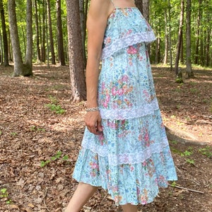 1980s Cotton Floral Print Dress image 3