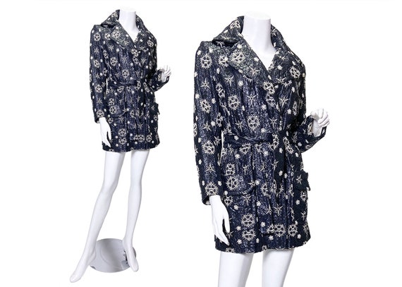 1960s Lilli Ann Embroidered Vegan Leather Coat