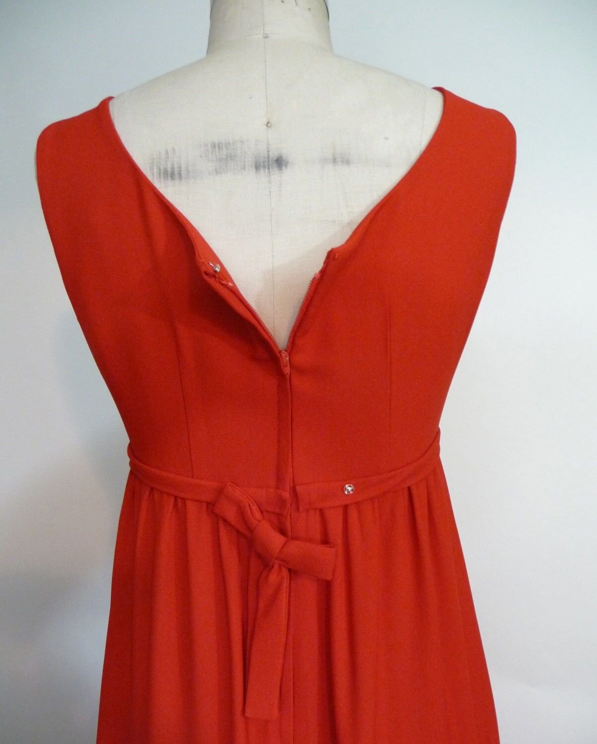 1960s Red Rayon Crepe Empire Waist Maxi Dress XS - Etsy Canada
