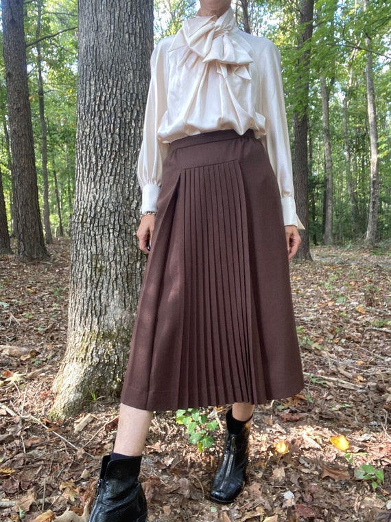 Valentino pleated cheap leather skirt