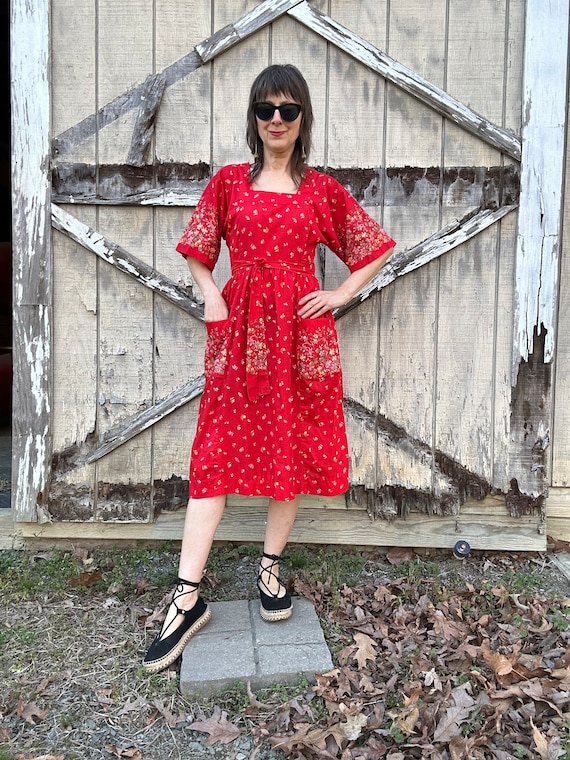 1970s Lanz Original Ditsy Floral Print Dress