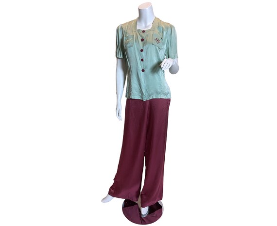 1940s Silk Seraphim Pajamas