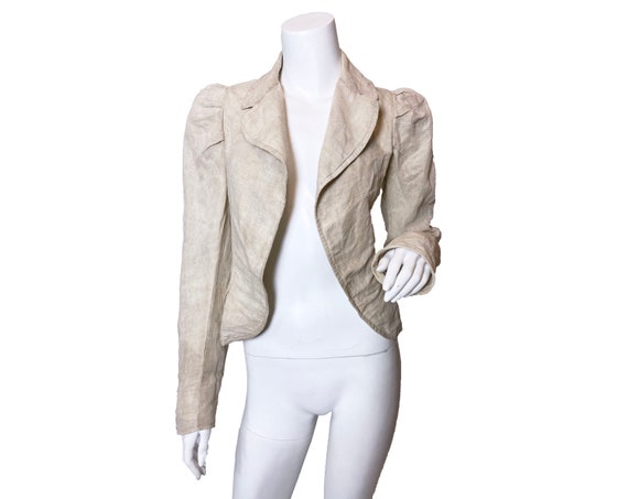Early Edwardian Linen Cutaway Style Jacket