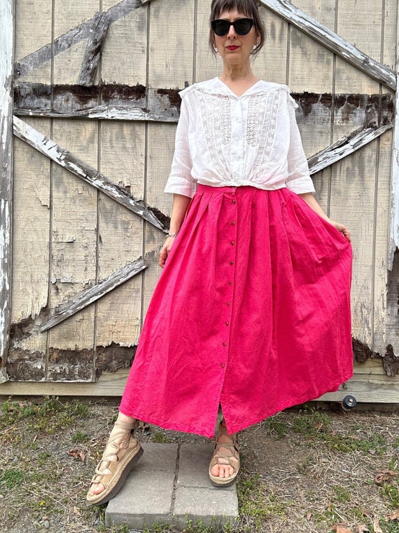 1980s Stefanel Linen Cotton Skirt