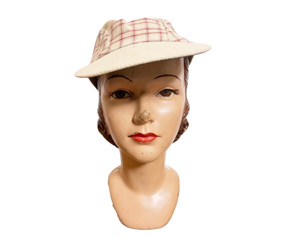 1950s to 60s Plaid Straw Cap Japan