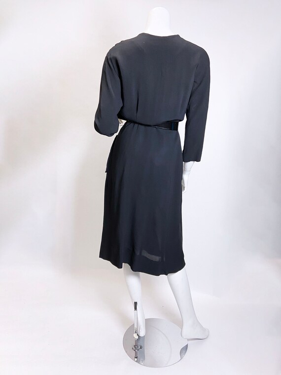 1950's Black Rayon Adair Fashions Rayon Dress Wit… - image 7