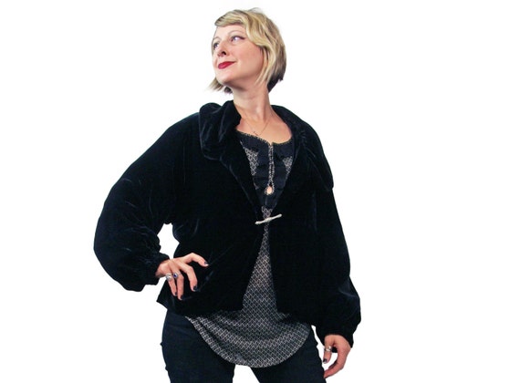 1930s Silk Rayon Velvet Evening Jacket