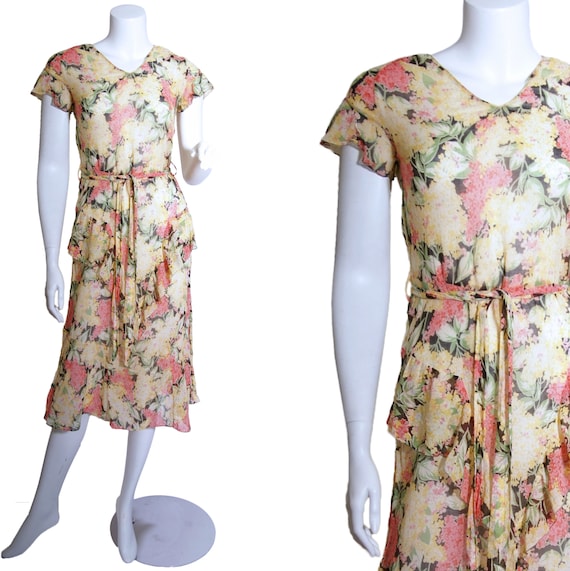 1930s Cotton Floral Dress
