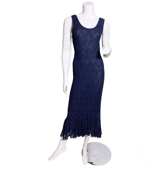 1990s does 30s Navy Blue Lace Dress