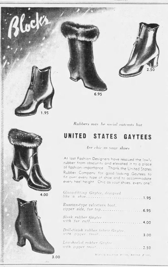 Late 1930s to early 40s Gaytees Overshoes - image 10