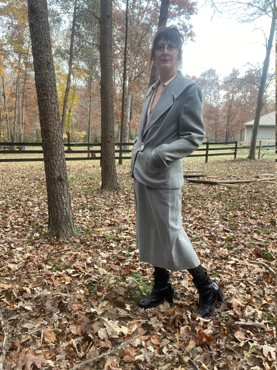 1940s Gray Wool Suit Reveler Original - image 4
