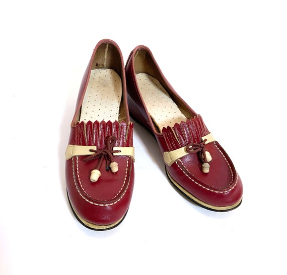 1940s Red and Cream Wedges