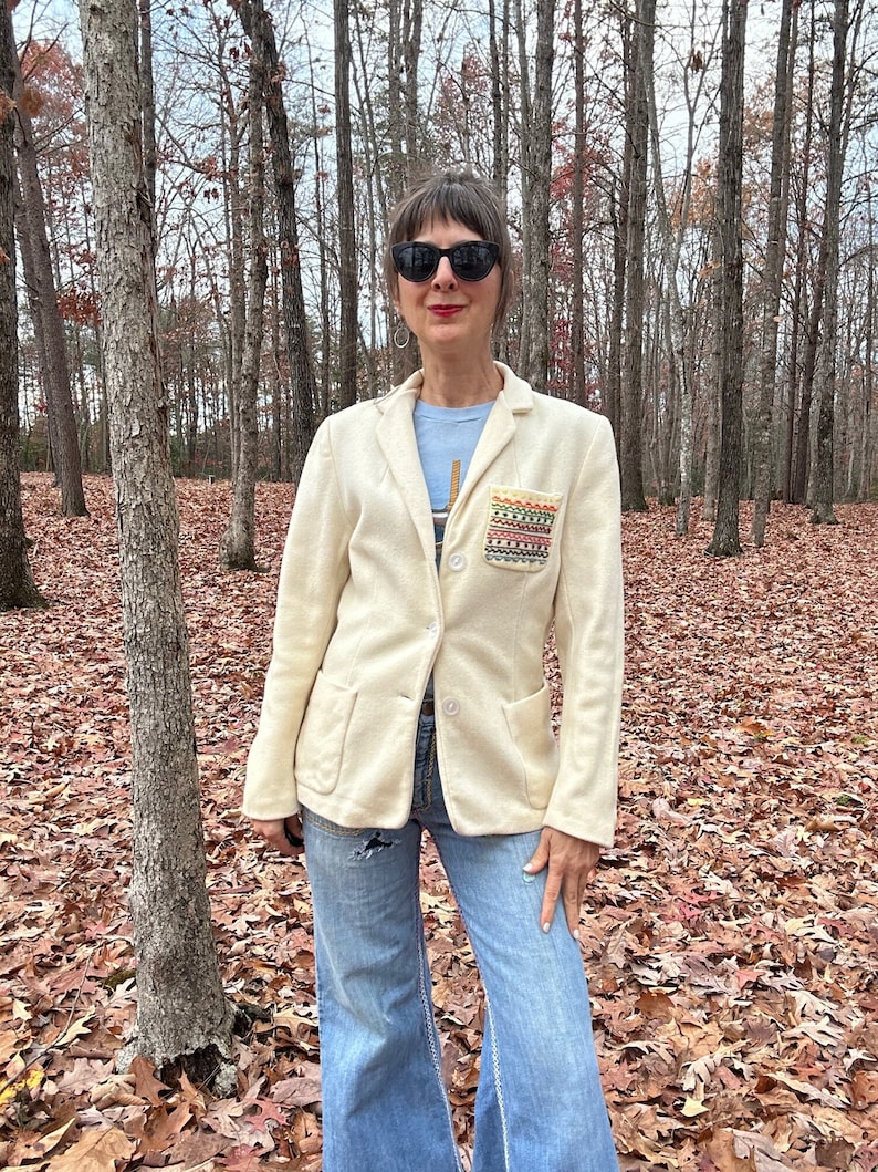 1950s to 60s Embroidered Wool Shirt Jacket image 2