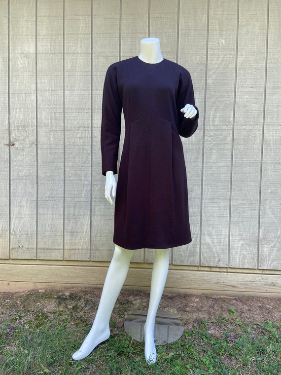 1990s Brown Wool Knit Geoffrey Beene Dress