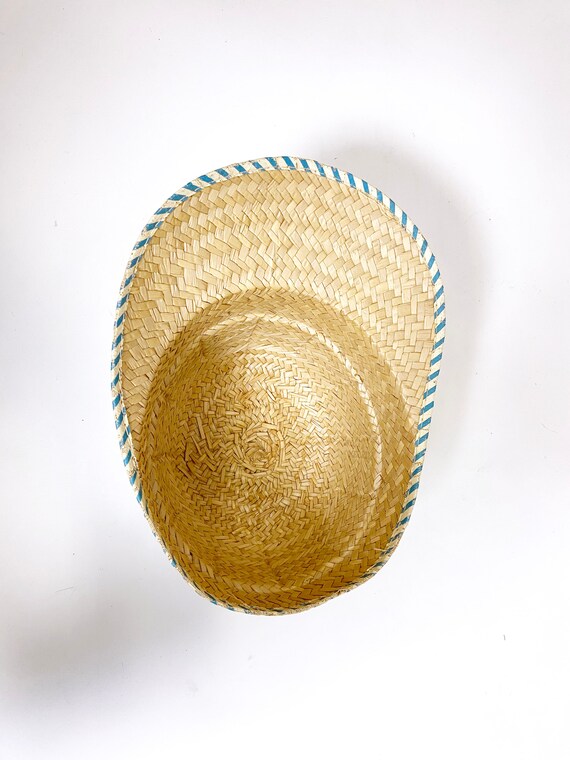 1950s to 60s Straw Cap with Striped Trim - image 9