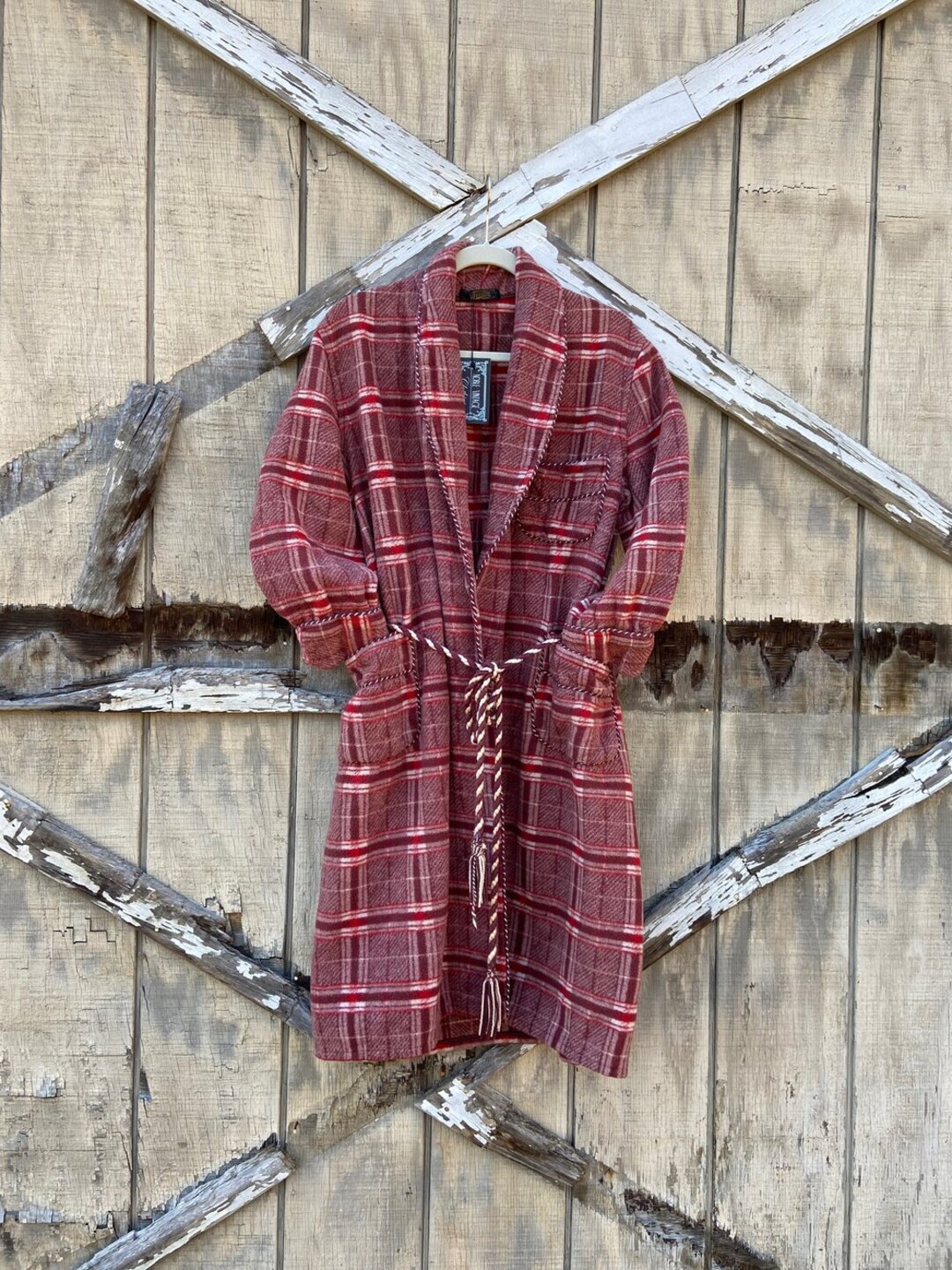 1940s Beacon Blanket Fabric Plaid Robe M/L Etsy