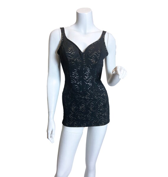 1960s Jantzen Black Lace Nude Illusion Bathing Sui