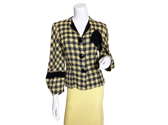 1940s Boucle Plaid Blazer