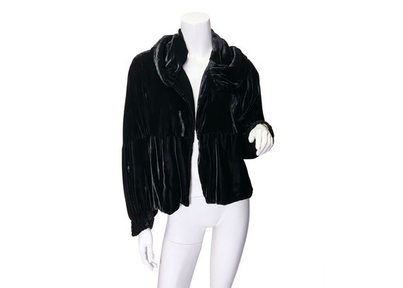 1930s Silk Rayon Velvet Evening Jacket
