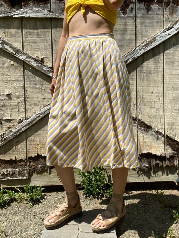 1970s Striped Cotton Jersey Skirt - image 6