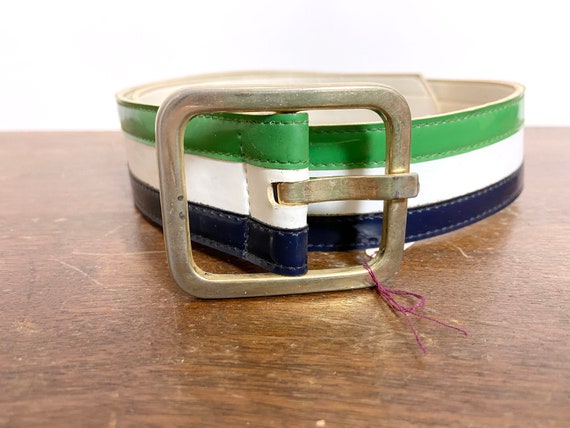 1960s Striped Patent Vinyl Belt - image 6